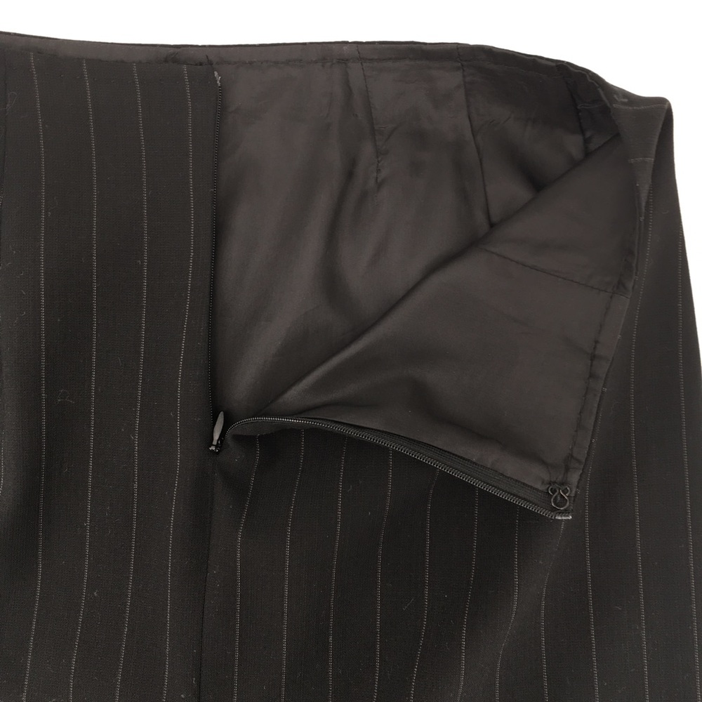 Max Mara Pinstriped Wool Skirt Black Size 4 - Picture 8 of 9